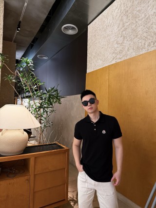Moncler Black Short-Sleeve Polo Shirt view 2
