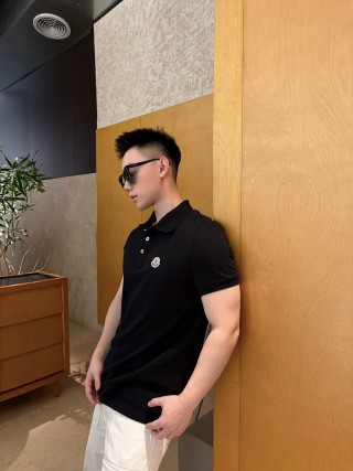 Moncler Black Short-Sleeve Polo Shirt view 7