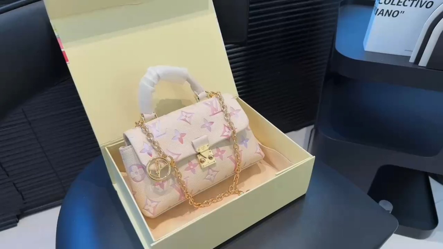 Louis Vuitton Monogram Flower White Top Handle Bag