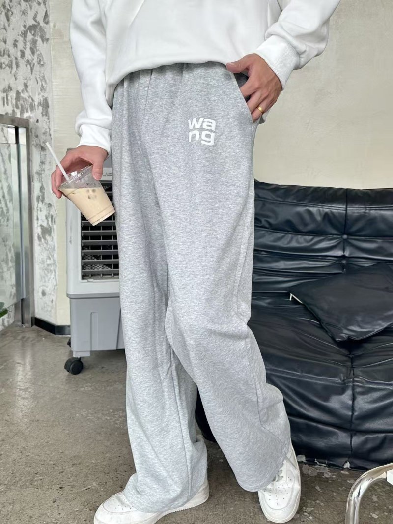 Grey Relaxed Fit Joggers with Chest Print