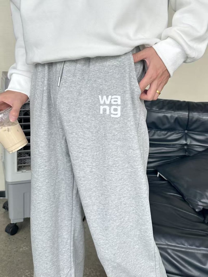 Grey Relaxed Fit Joggers with Chest Print view