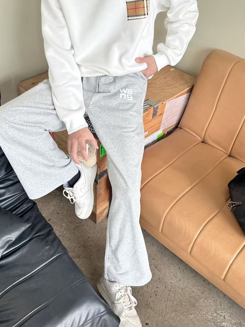 Grey Relaxed Fit Joggers with Chest Print view