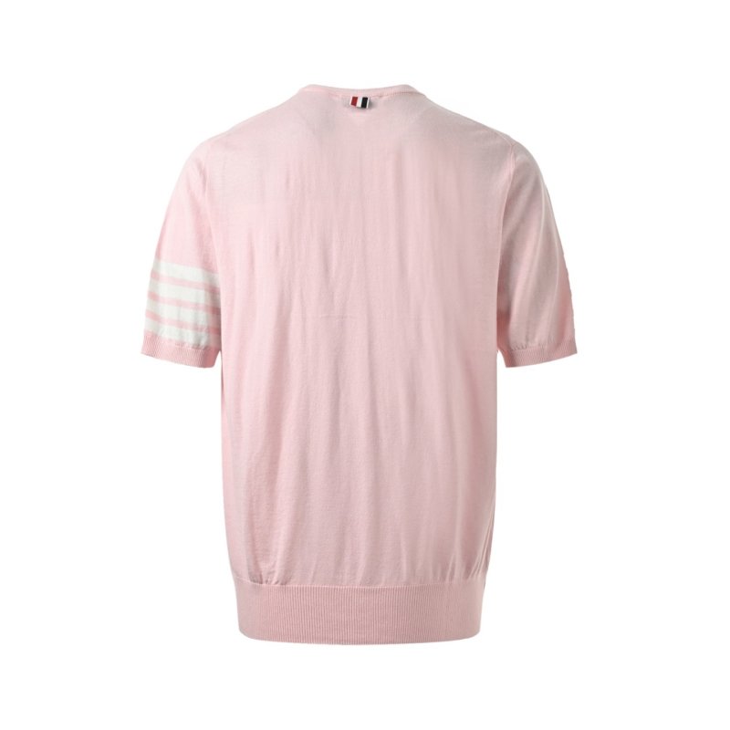 Pink Striped Sleeve Crewneck T-Shirt view