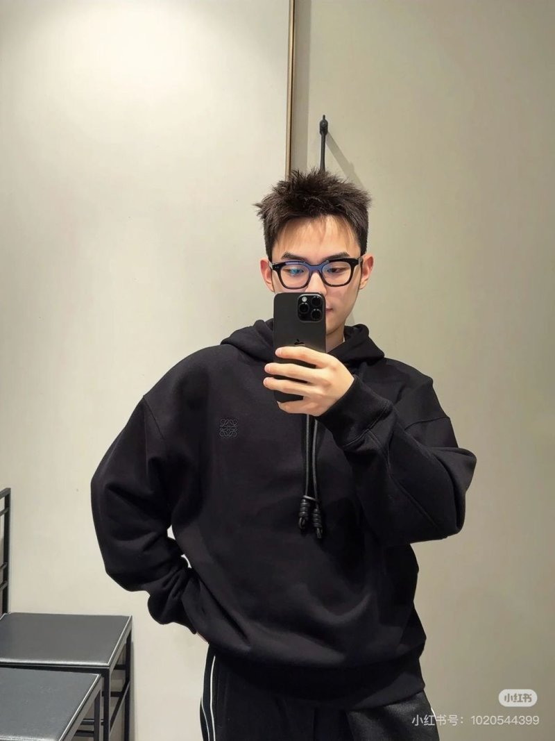 Black Oversized Hoodie with Drawstring view