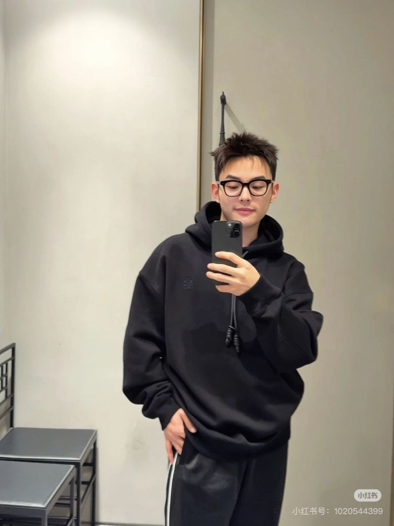 Black Oversized Hoodie with Drawstring view