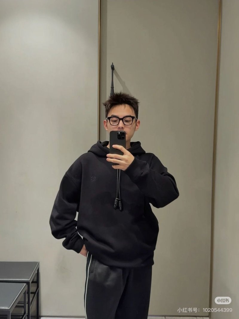 Black Oversized Hoodie with Drawstring view