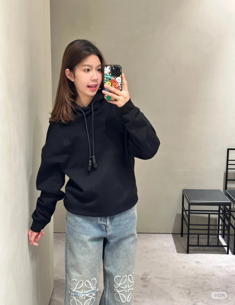 Black Oversized Hoodie with Drawstring view