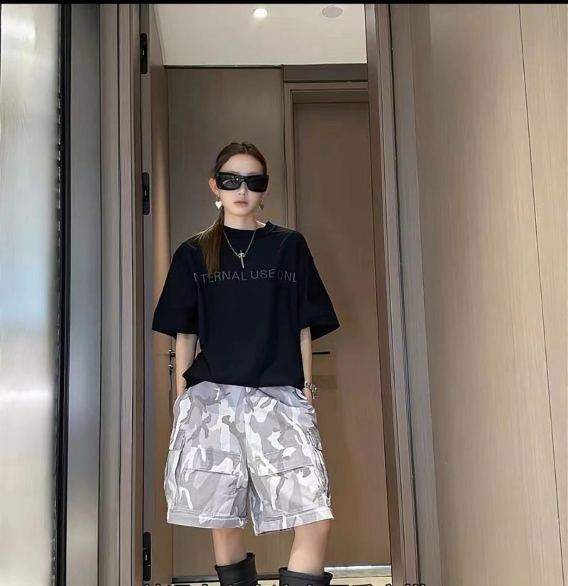 Balenciaga Camouflage Cargo Shorts Grey view