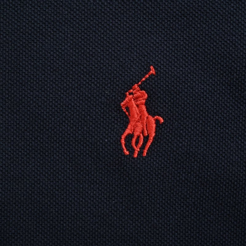Polo Ralph Lauren Women's Navy Polo Shirt with Striped Collar view