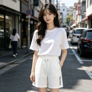 Prada White Shorts with Logo Print view 3