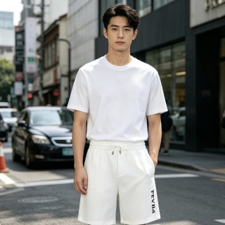 Prada White Shorts with Logo Print view 5