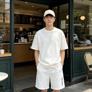 Prada White Shorts with Logo Print view 6