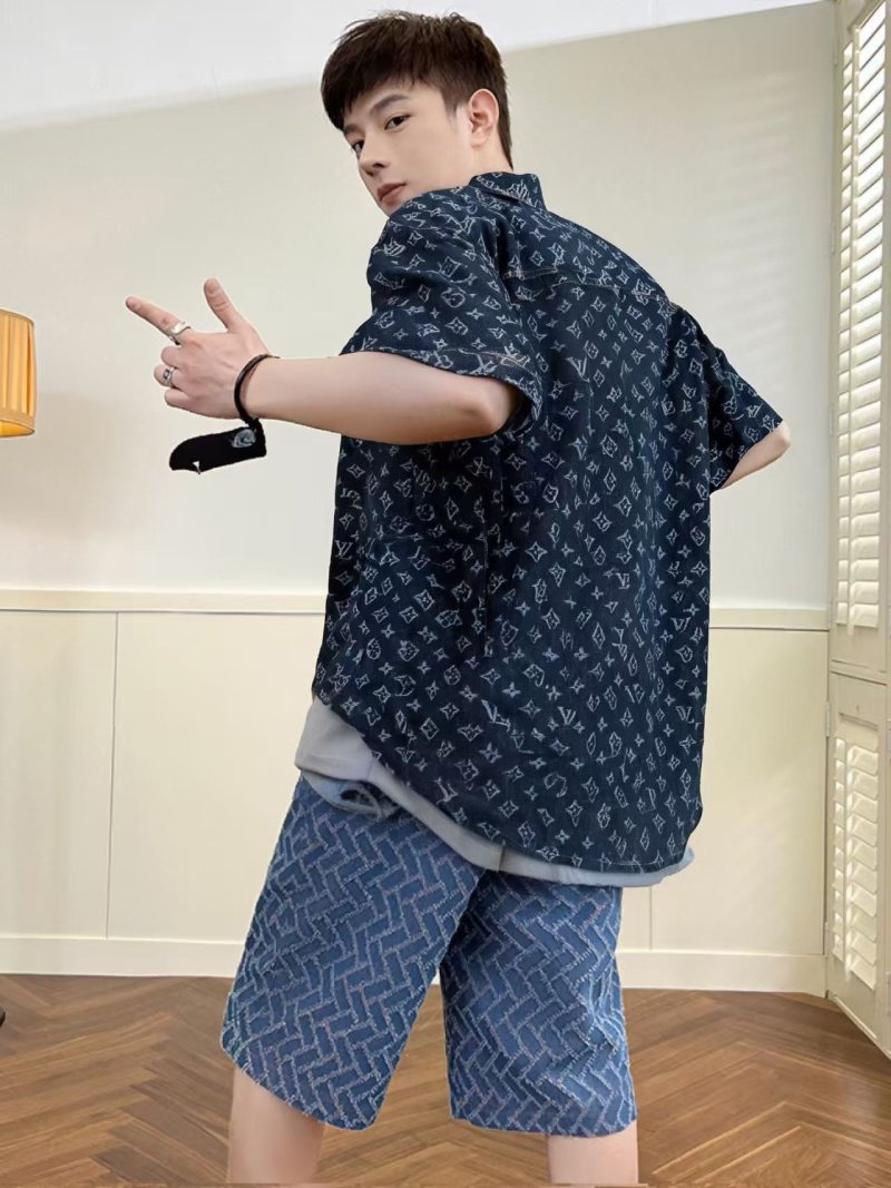 Louis Vuitton Monogram Navy Short-Sleeve Shirt view