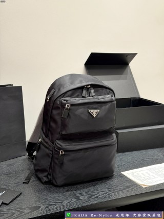 Prada Re-Nylon Black Backpack 32x38cm