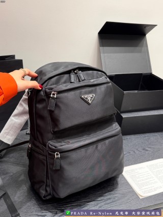 Prada Re-Nylon Black Backpack 32x38cm view 2