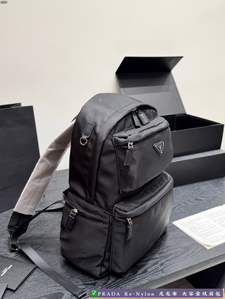Prada Re-Nylon Black Backpack 32x38cm view 3