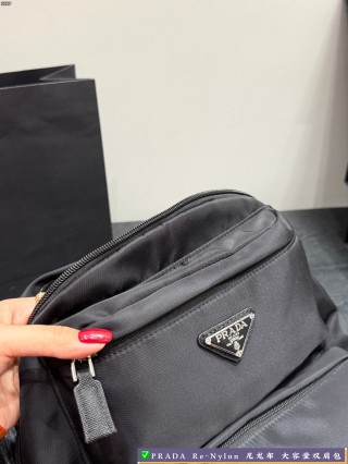 Prada Re-Nylon Black Backpack 32x38cm view 7