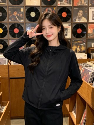 Alo Black Zip-Up Athletic Jacket view 2