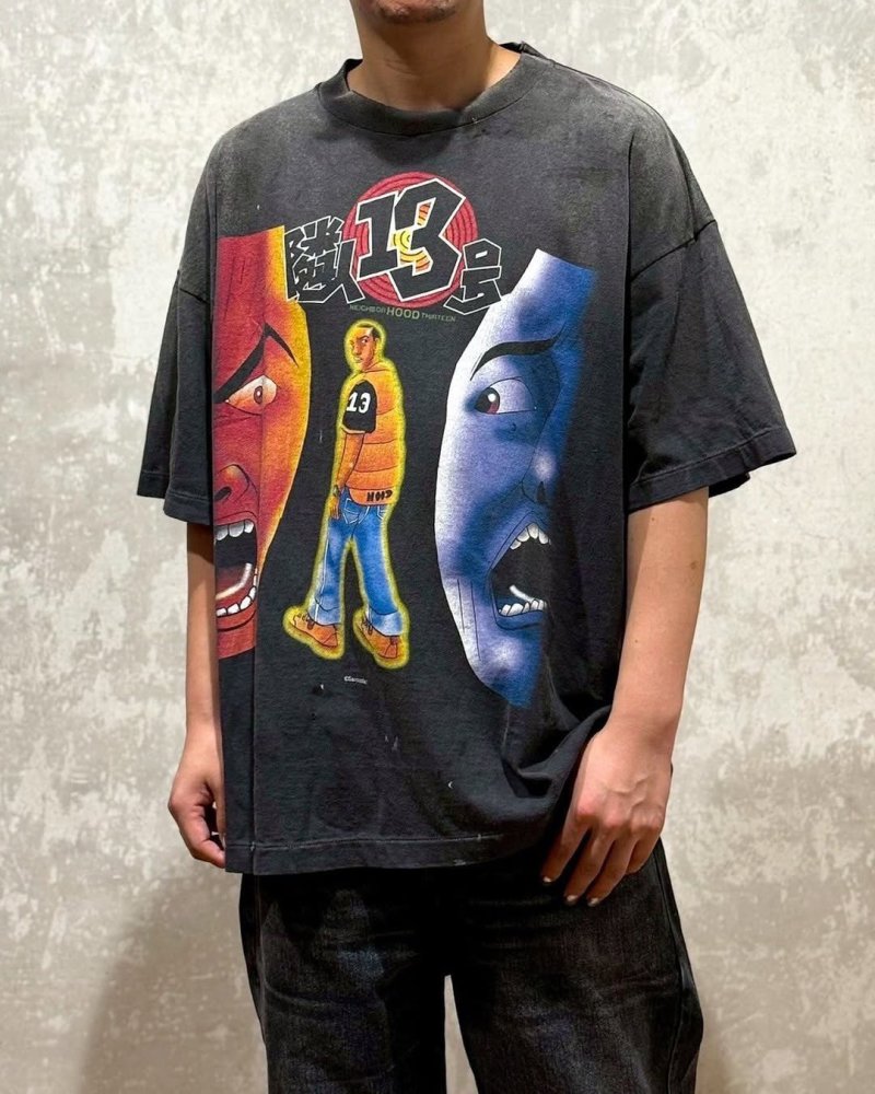 Black Graphic Print Short Sleeve T-Shirt with '13' Design view