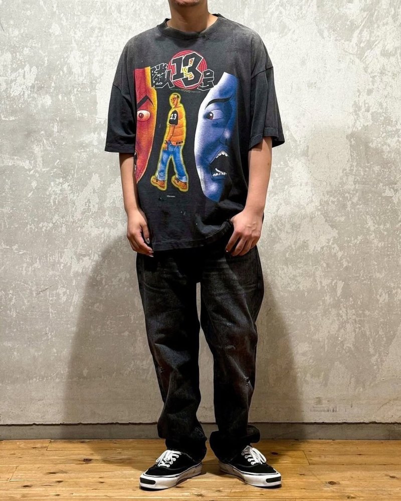 Black Graphic Print Short Sleeve T-Shirt with '13' Design view