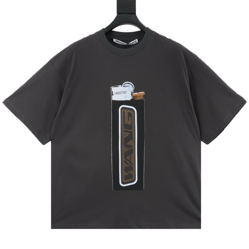 Alexander Wang Lighter Print Oversized Black T-Shirt