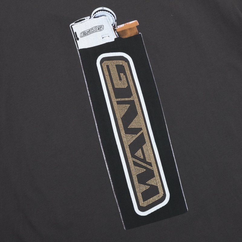 Alexander Wang Lighter Print Oversized Black T-Shirt view