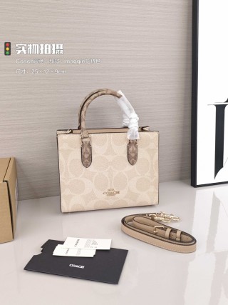 Coach Maggie Tote Bag Cream Canvas view 2