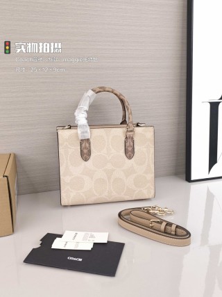 Coach Maggie Tote Bag Cream Canvas view 3