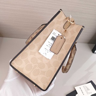 Coach Maggie Tote Bag Cream Canvas view 7