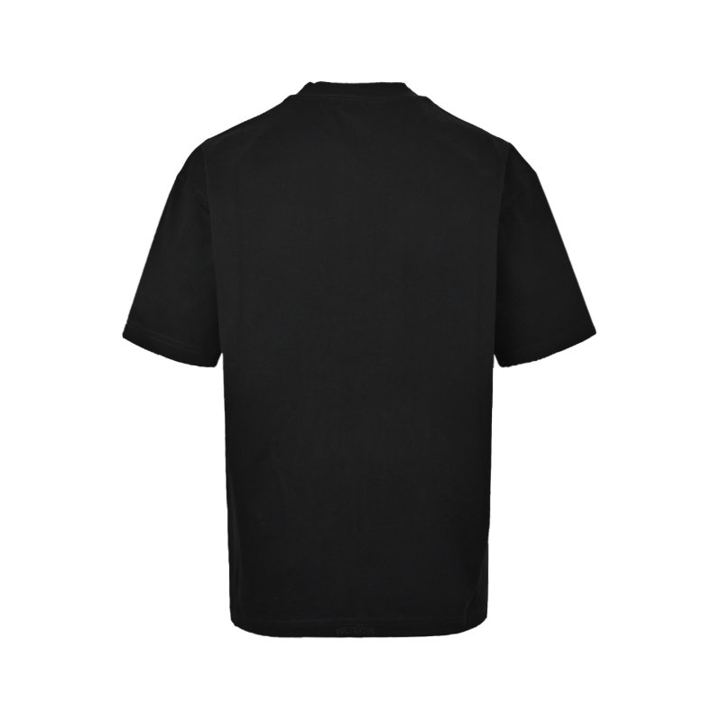 Black Oversized Graphic Print T-Shirt with Floral Bear Design view