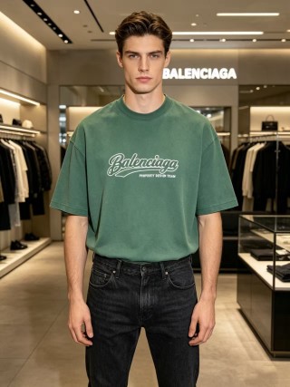 Balenciaga Property Design Team Green T-Shirt view 2