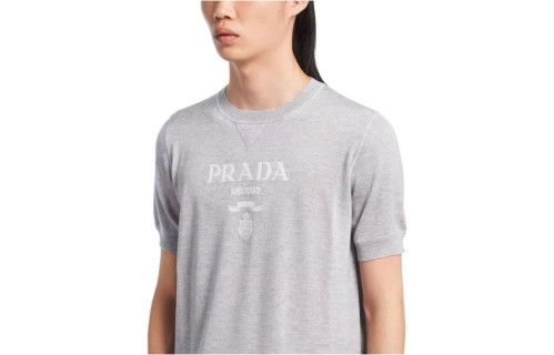 Prada Grey Logo T-Shirt view 2