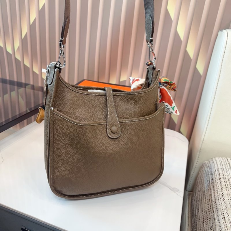 Hermès Evelyne Perforated Leather Shoulder Bag - Taupe view