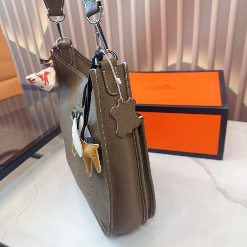 Hermès Evelyne Perforated Leather Shoulder Bag - Taupe view