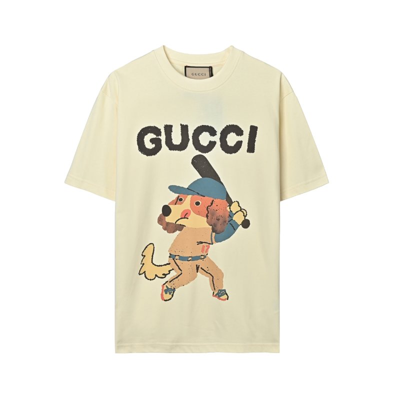 Gucci Cartoon Dog Graphic Cream T-Shirt view