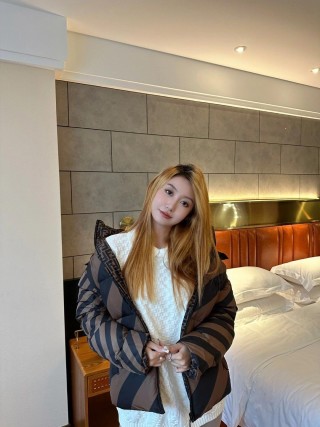 Fendi FF Stripe Brown Down Jacket view 6