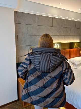 Fendi FF Stripe Brown Down Jacket view 7