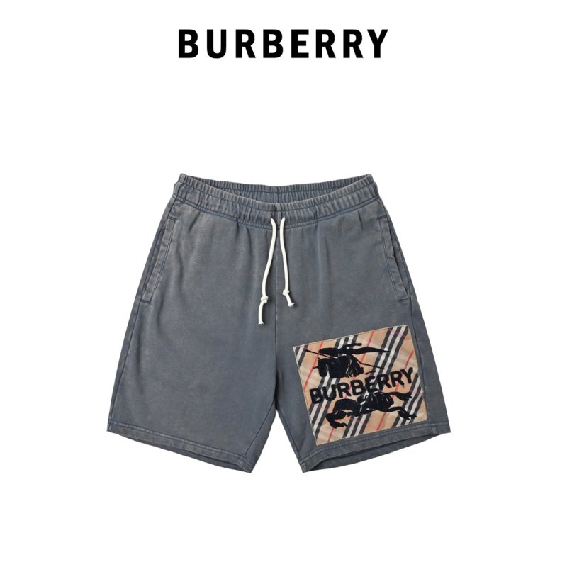 Burberry Check Denim Shorts Blue view
