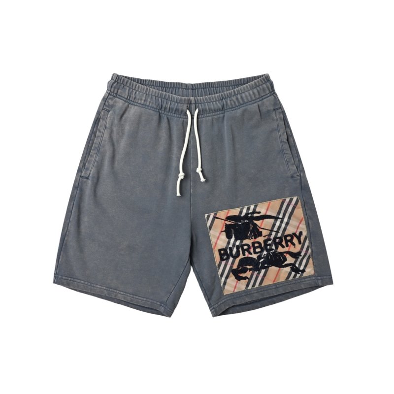 Burberry Check Denim Shorts Blue view