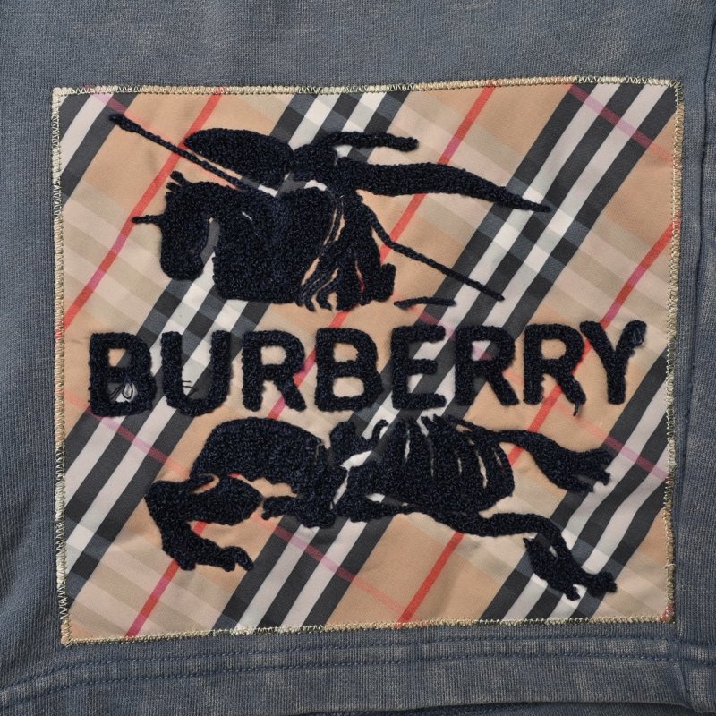 Burberry Check Denim Shorts Blue view