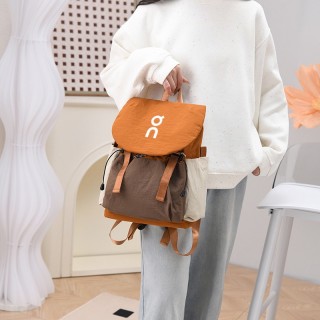 On Cream & Olive Colorblock Canvas Backpack view 2