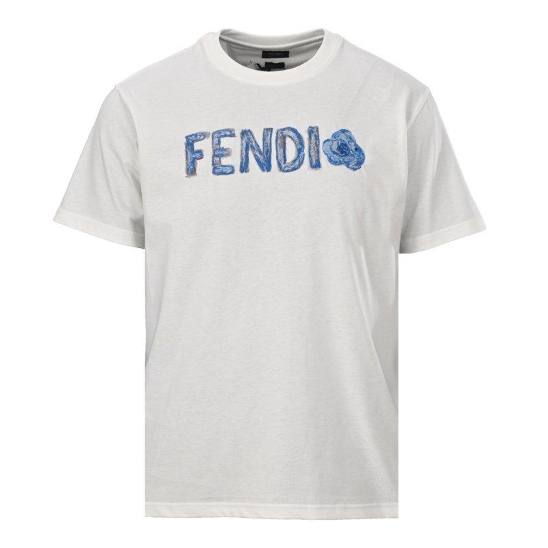 Fendi Blue Logo White T-Shirt view