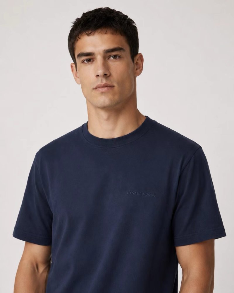 Canada Goose Navy Embroidered Logo T-Shirt