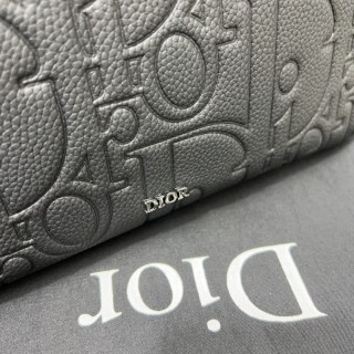Dior CD Embroidered Denim Clutch Bag Grey view 5