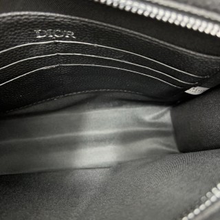 Dior CD Embroidered Denim Clutch Bag Grey view 9