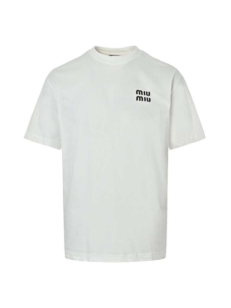 Miu Miu Logo White Short Sleeve T-Shirt view