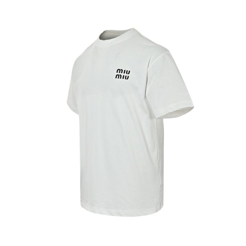 Miu Miu Logo White Short Sleeve T-Shirt view