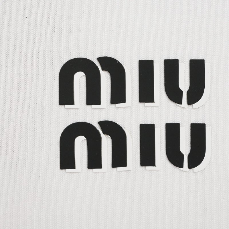 Miu Miu Logo White Short Sleeve T-Shirt view