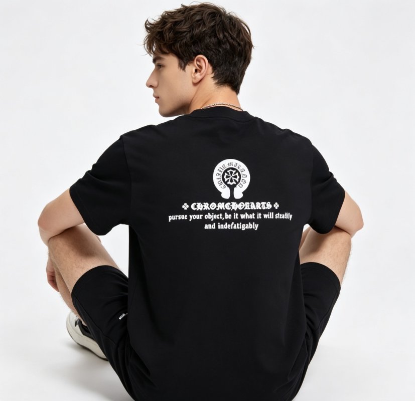 Black Horseshoe Symbol Graphic T-Shirt view