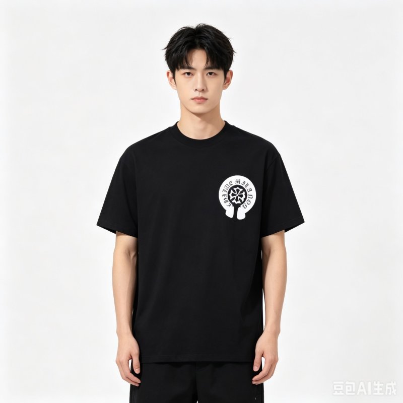 Black Horseshoe Symbol Graphic T-Shirt view